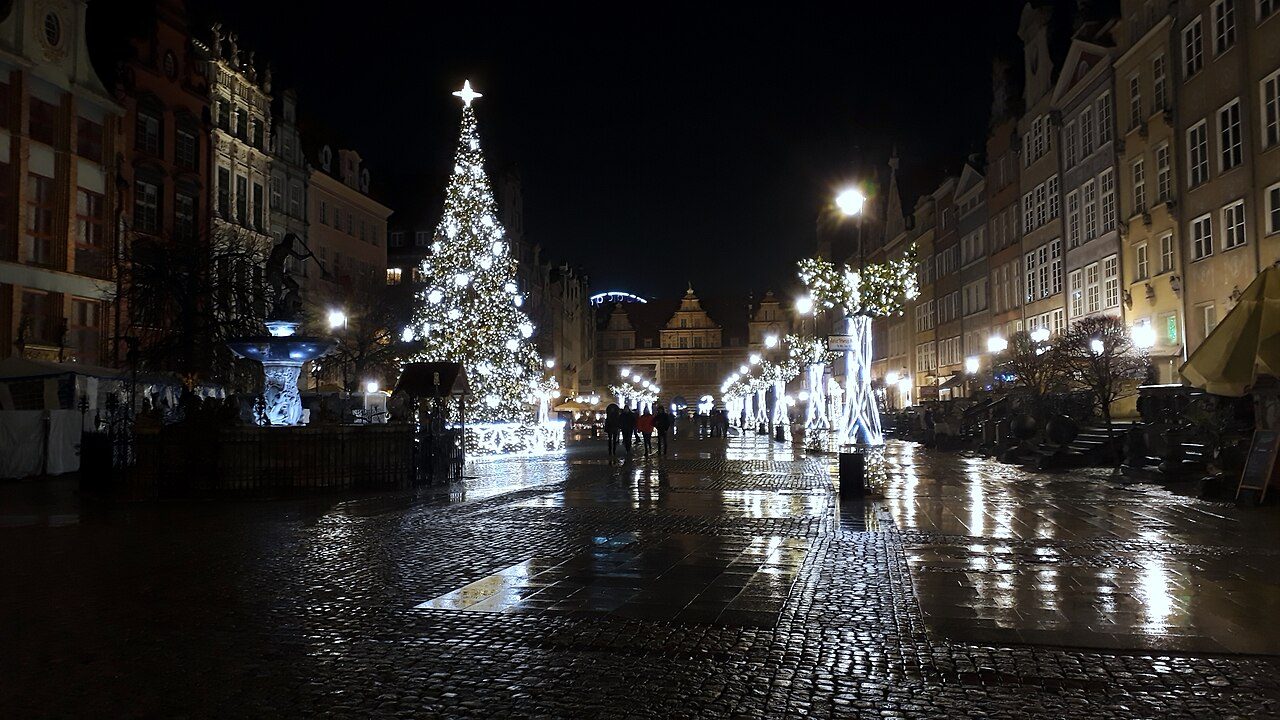 Długi Targ w Gdańsku zimą